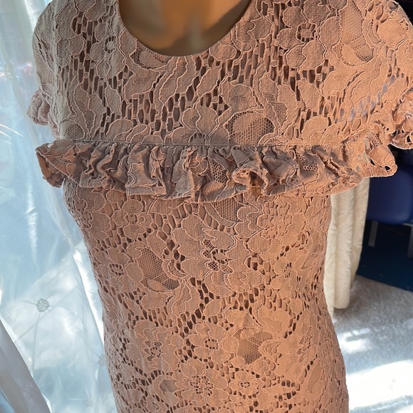 Burberry Heather Pink Embroidered Lace Overlay Dress US size 2 - Picture 5 of 11